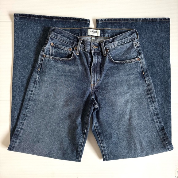 AGOLDE Clara Baggy Low Rise Wide Leg Organic Jeans Size 24 - Picture 4 of 10